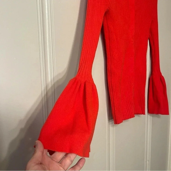 Cabi Hibiscus Trumpet Sleeve Ribbed Cardigan Style 5285 Size Small - Picture 4 of 9